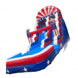 22ft RED WHITE & BLUE SINGLE SLIDE with HUGE POOL