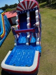 IMG 6600 1682007695 22ft RED WHITE & BLUE SINGLE SLIDE with HUGE POOL