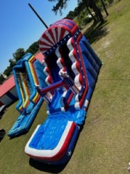 IMG 6602 1682007695 22ft RED WHITE & BLUE SINGLE SLIDE with HUGE POOL